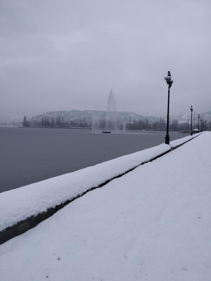 Houseboat Young Snow View Front Line Dal Lake Srīnagar Extérieur photo